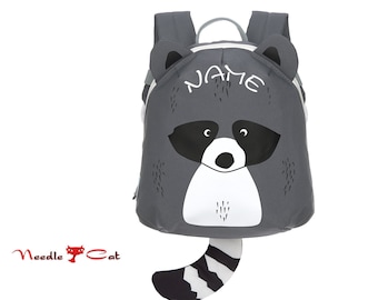 Kindergarten Backpack Raccoon embroidered with name •LÄSSIG Tiny Backpack about friends Racoon•Kita Backpack personalized •NeedleCat