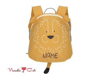 LÄSSIG Kindergarten backpack Lion embroidered with name•Tiny Backpack about friends lion•Kita backpack with name•Gift for birth•NeedleCat
