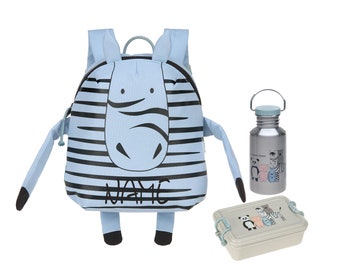 LÄSSIG Mini-Backpack Kinderrucksack-SET Zebra Kaya - Backpack About Friends•Rucksack Kindergarten personalisiert•Kita Rucksack•NeedleCat