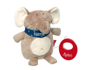 Sigikid playwatch elephant with name • cloth embroidered with name • baptisproar gift • gift to birth • NeedleCat embroidery studio