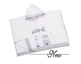 Badeponcho Odi & Bodi aus der Be Be's Collection•one size•Geschenk zur Geburt•Geschenk zur Taufe•Baby Handtuch•NeedleCat Stickatelier