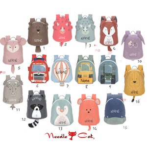 Rucksack Kindergarten Fuchs & Co. mit Namen bestickt Rucksack personalisiertLÄSSIG Tiny BackpackKinder Rucksack mit Namen Bild 1