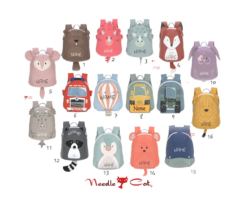 Backpack kindergarten Fuchs & Co. embroidered with name Backpack personalized LÄSSIG Tiny Backpack Children's backpack with name image 1
