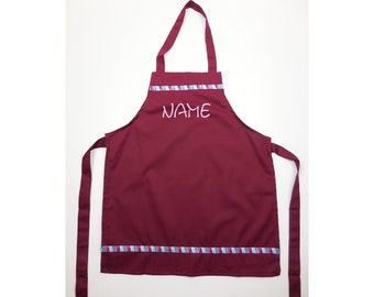 Children's apron embroidered with name•Craft apron•Painting coat•Apron for girls•Gift for school bag•NeedleCat Embroidery studio