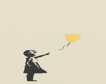 バンクシー「Girl with Balloon 3D」リトグラフ、証明書、サイン入り