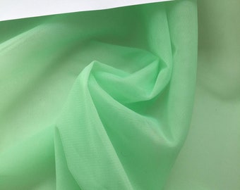 Soft tulle 96, Green Mint Light Color of high quality, tulle for veil, skirt, dress, width 3m, sold per meter