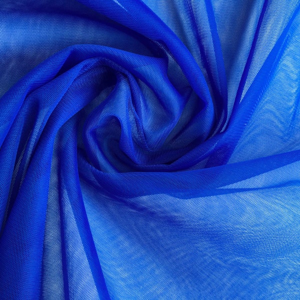 Tissu tulle doux bleu royal de haute qualité, tulle pour voile, jupe, robe, largeur 118"/3m, Tissu au mètre