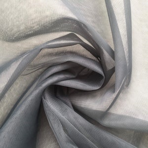 Soft Dark Grey Color 94 tulle of high quality, tulle for veil, skirt, dress, width 3m, sold per meter