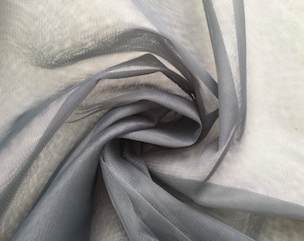Soft Dark Grey Color 94 tulle of high quality, tulle for veil, skirt, dress, width 3m, sold per meter