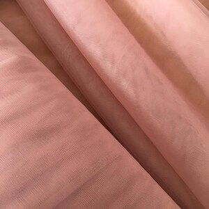 Tulle 8 Light Old Rose stoff, Old Pink soft Tulle fabric of high quality, tulle for veil, tulle skirt, dress, width 3m, sold per meter