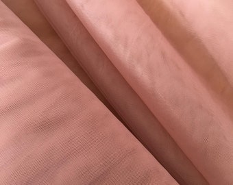 Tulle 8 Light Old Rose stoff, Old Pink soft Tulle fabric of high quality, tulle for veil, tulle skirt, dress, width 3m, sold per meter