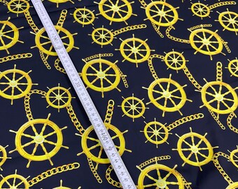 Haute Couture polyester svart gul färg Designer siden elastantyg, Berömt tryck flerfärgat sidentyg, Högkvalitativt siden