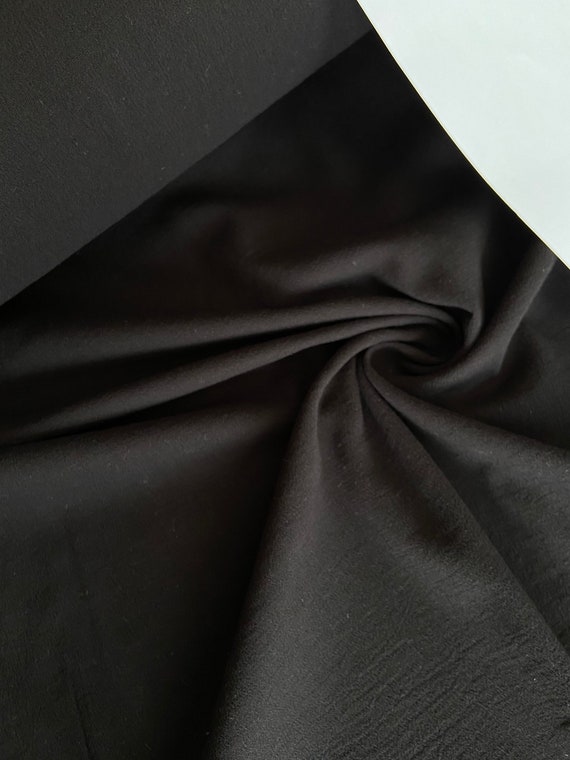 Black Cotton Fabric by the yard quality soft Italian cotton in width  47/120 cm