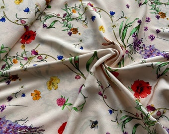 Viscose Fabric Italian famous designer  for Sewing Projects 55" (140cm) single listing width, half yard length (50cm)