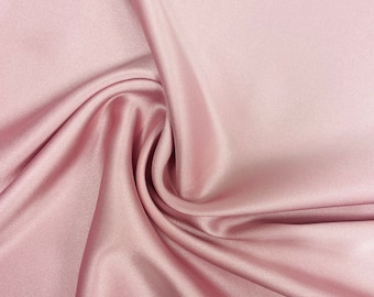 Italia Pure silk Elastane, Light pink colour, Classic pure silk pale pink colour ,140 cm wide by the Yard 100% silk fabric