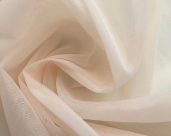 Soft 103 Tulle fabric light peach color of high quality, peach tulle for veil, soft tulle fabric skirt, dress, width 3m, sold per meter