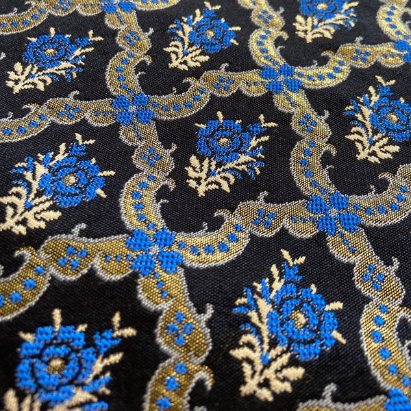 Tissu jacquard haute couture avec lurex, image abstraite bleue, marque de renommée mondiale Tissu vendu au 50 cm x 140 cm (19,69 inc x 55,11 inc)