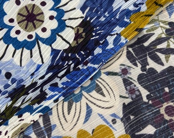 Premium Natural Italian Silk Fabric, Designer stretch silk fabric for dress, blouse, shawl, 54”/140 cm width, fabric by the yard