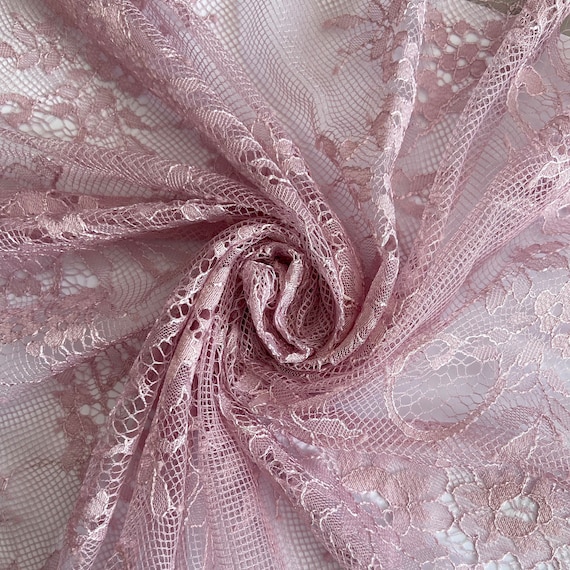 Dirty Pin Color Lace Fabric Old Rose / Dirty Pink Color Bridal Lace Fabric - Etsy