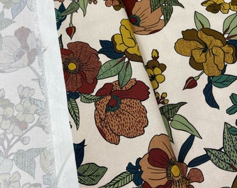 Cotton Fabric Fashion bright floral print natural Fabric by the 80 cm  / 140 cm width, hight quality Italy fabric for summer dress
