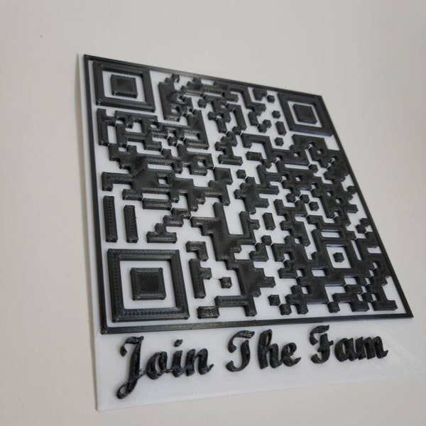 3d Printed Qr Code Plaque Etsy