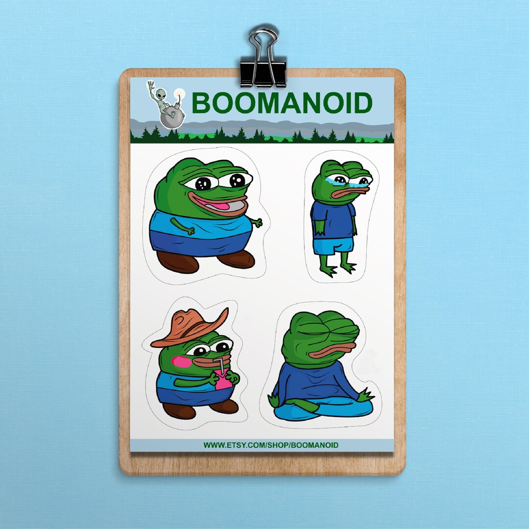 Pepe Frog Stickers Set Peepo Stickers Pepe Emote Stickers Etsy