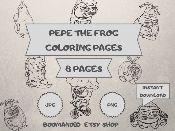 Pepe the Frog Coloring Pages Coloring Pages Pepe Frog | Etsy
