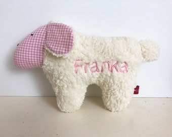 Sheep name pillow pink