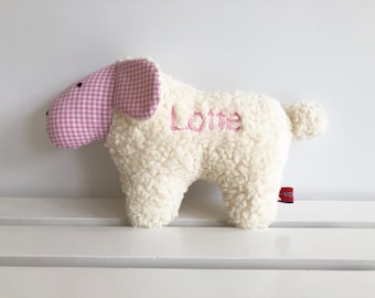 Sheep name pillow pink