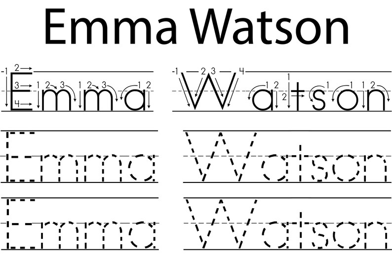 Personalized Name Tracing WorksheetPre-Cursive Learn To Etsy Personalized Name Tracing WorksheetPre-Cursive Learn To Etsy