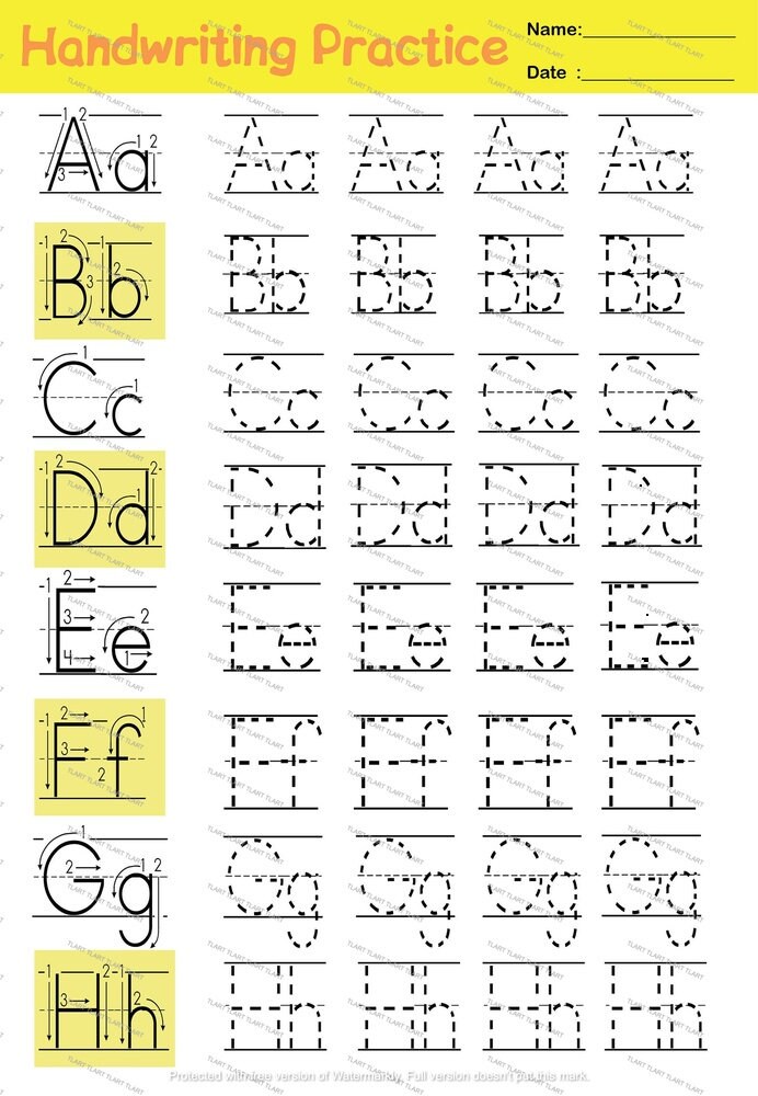 printable alphabet handwriting practice download children etsy