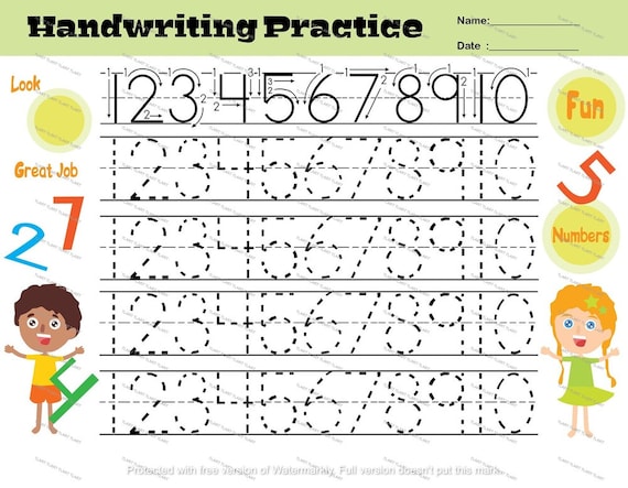 number tracing worksheet ks1 eyfs primary school early etsy singapore