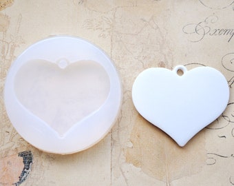 Moule en silicone pendentif coeur par exemple pour décorer des gâteaux ou des travaux manuels avec de la pâte polymère