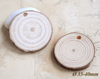 4 round wooden blanks for earrings, pendants, natural jewelry, polymer clay and resin casting resin jewelry or other creative work