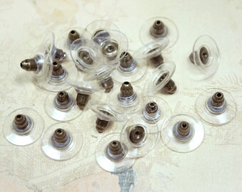 20 bronze-colored earring stoppers