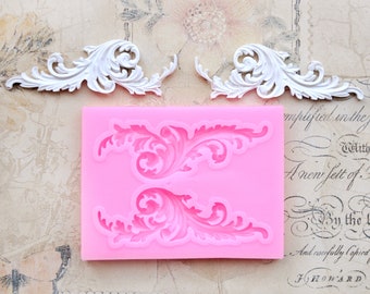 Silicone mold - filigree ornaments e.g. for decorating cakes - books or soaps or for handicrafts with polymer clay