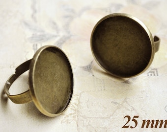 2 bronze 25 mm anneau blanc . Blancs d'anneau réglables dans la taille