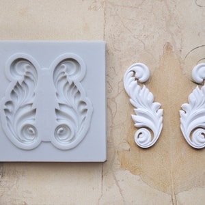 Silicone mold - filigree ornaments e.g. for decorating cakes - books or soaps or for handicrafts with polymer clay