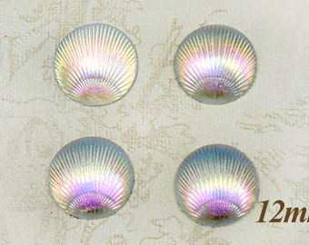 4 pearl 12mm cabochons