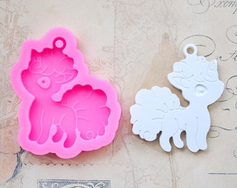 Silicone mold - cute fox pendant