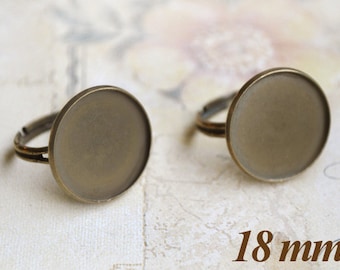 2 bronze 18 mm anneau blanc . Blancs d'anneau réglables dans la taille