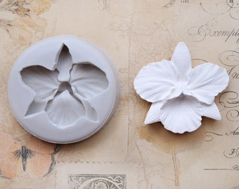 Silicone mold orchid e.g. for decorating cakes with blossoms and sugar flowers or for handicrafts with polymer clay