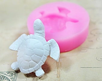 Silicone mold turtle e.g. for decorating cakes or crafts with polymer clay