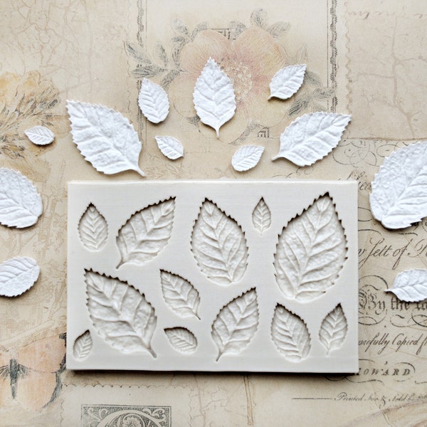 Feuilles de moule en silicone, par exemple pour décorer des gâteaux avec des fleurs et des fleurs en sucre ou pour des travaux manuels avec de la pâte polymère