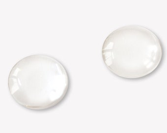 6 runde klare 14 mm Glas Cabochons für runde Cabochonfassungen . zum Basteln von z.B. Hasketten oder Schlüsselanhänger oder Ringe