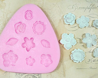 Silicone mold with flower motives