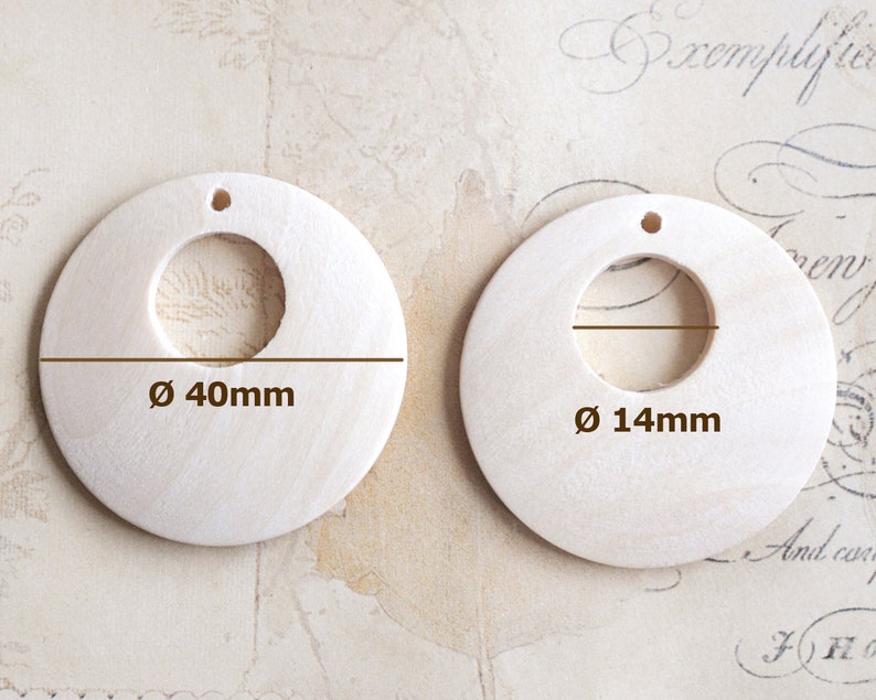 2 round bezels made of wood mold frame for casting resin or epoxy resin for casting natural jewelry or creative resin jewelry image 2