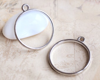 2 round bezels ∘ cast mold ∘ frame ∘ pendant for cast resin or epoxy resin ∘ for casting natural jewelry or creative resin jewelry