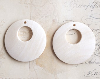 2 round bezels made of wood ∘ mold ∘ frame ∘ for casting resin or epoxy resin ∘ for casting natural jewelry or creative resin jewelry