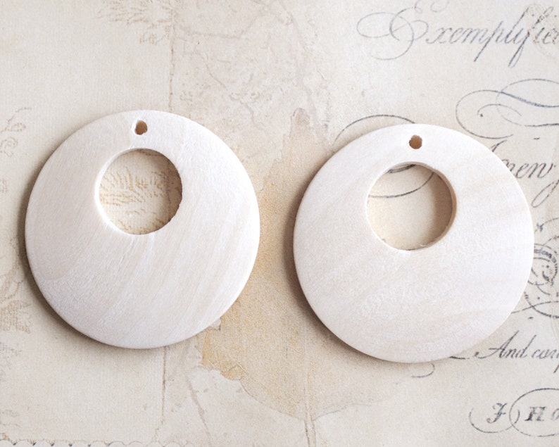 2 round bezels made of wood mold frame for casting resin or epoxy resin for casting natural jewelry or creative resin jewelry image 1